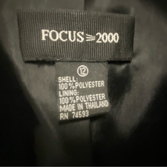 Focus 2000 Black and Off White Women's Suit Jacket size 12 - Picture 3 of 8